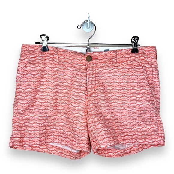 Size 4 Old Navy Orange Fish Print Cotton Shorts Small Lightweight - Picture 1 of 7